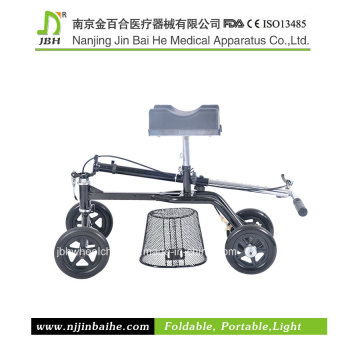 Caminador de rodilla de acero Rollator de lujo para ancianos
